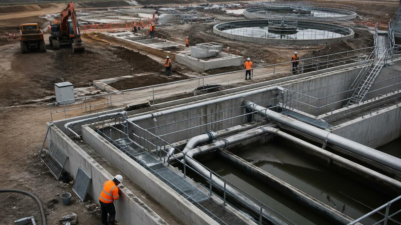 На реконструкции Северных очистных сооружений к...